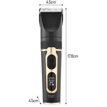 Adler Pet Hair Clipper - Professional Grooming Kit - IPX6 - LED Display