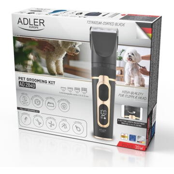 Adler Pet Hair Clipper - Professional Grooming Kit - IPX6 - LED Display