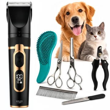 Adler Pet Hair Clipper - Professional Grooming Kit - IPX6 - LED Display