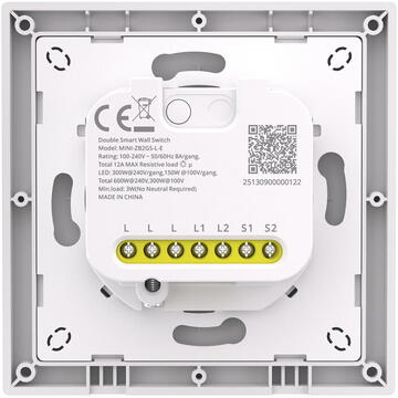 Intrerupator inteligent Sonoff MINI-ZB2GS-E ZigBee without neutral wire.Dual-Channel wall switch