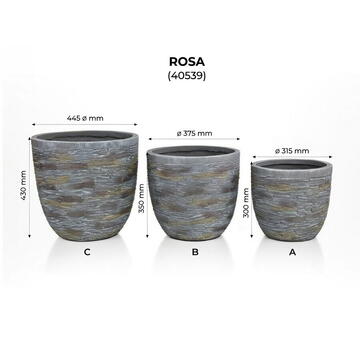 RPX-GHI SET GHIVECE EXTERIOR - ROSA, 3P.