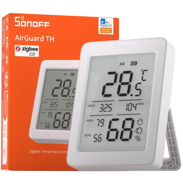 Temperature and Humidity Senso ZigBee LCD Sonoff AirGuard TH SNZB-02DR2