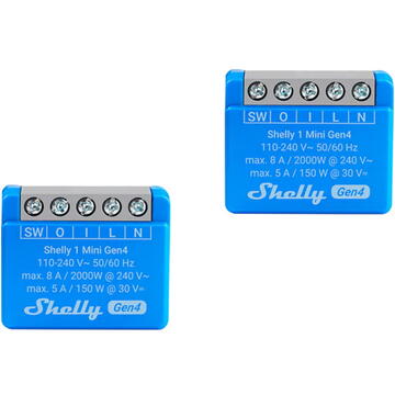 Releu inteligent Set of 2 Controller Shelly 1 Mini Gen4 Zigbee/Matter