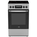 Samus 4 arzatoare cuptor electric 59 litri grill zone de gatit vitroceramice timer 11 programe latime 60 cm Argintiu