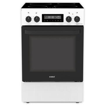 Samus Full electric 4 zone de gatit vitroceramice Timer digital Touch Control Capacitate cuptor: 59 L Alb