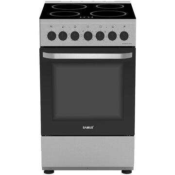 Samus Full Electric 4 zone de gatit vitroceramice Capacitate cuptor: 60 L Timer mecanic Inox