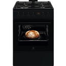 Electrolux LKK660220K, Mixt, 4 arzatoare , Siguranta plita, Aprindere integrata, Cuptor electric, Plus Steam, AirFry, Timer, Grill electric, Clasa A, 60 cm, Negru