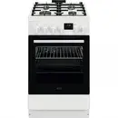 Aragaz mixt AEG CKB56490BW, SteamBake-gatire cu abur, 4 arzatoare gaz, Cuptor electric, AirFry, 50x60 cm, 58 litri, Clasa A, Alb