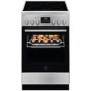 Electrolux LKR540267X, Electric, Vitroceramica, 4 zone de gatit, Raft BBQ, Timer electronic, Grill, Iluminare cuptor, Clasa A, 50 cm, Inox