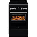 Electrolux LKR564275K, Vitroceramica, 4 zone de gatit, SteamBake, Timer cu display electronic, Autocuratare catalitica, Iluminare cuptor, Grill, Clasa A, 50 cm, Negru