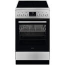 Aragaz AEG CCB56490BM, Vitroceramica, 4 zone de gatit, SteamBake, AirFry, Timer cu display electronic, Grill, Clasa A, 50 cm, Inox