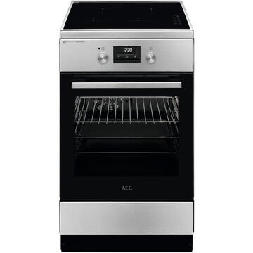 AEG CIB56491BM, Electric, Inductie 4 zone de gatit, Booster, SteamBake, AirFry, Timer cu display electronic, Grill, Clasa A, 50 cm, Inox