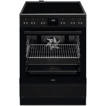 Aragaz AEG CCB6441NBB, Vitroceramic, 4 zone de gatit, Timer cu display electronic, Grill, Clasa A, 60 cm, Negru