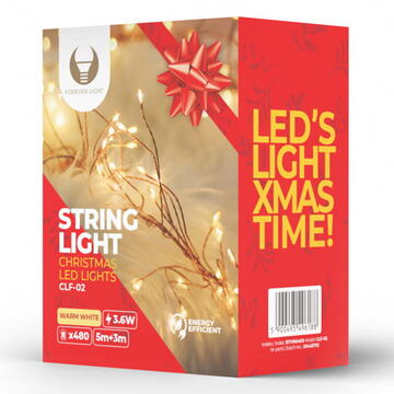 Forever light INSTALATIE CRACIUN 480 LED-URI 8M ALB CALD