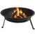 Adler Garden Fire Pit 55 cm with Grate, Steel Outdoor Fire Bowl for Wood and Wood Briquettes, Fire Pit