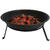 Adler Garden Fire Pit 55 cm with Grate, Steel Outdoor Fire Bowl for Wood and Wood Briquettes, Fire Pit