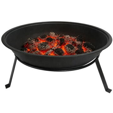 Adler Garden Fire Pit 55 cm with Grate, Steel Outdoor Fire Bowl for Wood and Wood Briquettes, Fire Pit