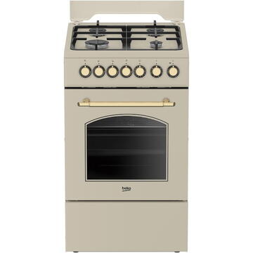 Beko FSE52135DCRSN Aragaz Mixt, 85 cm, 4 arz., Crem