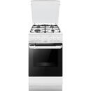 Hansa FCMW581009 Aragaz Mixt, 4 arzatoare, Cuptor Electric, 62 L, Alb