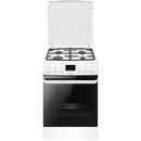 Hansa FCMW582109 Aragaz Mixt, 4 arzatoare, Cuptor Electric, 62 L, Alb