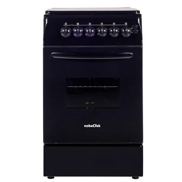 NobeLTek Cooking NLT 5604N/E1 Aragaz Mixt, 50 cm, 4 arz., Negru