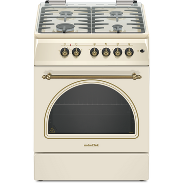 NobeLTek Cooking NLT 6604RB/FE1 Aragaz Mixt, 60 cm, 4 arz., Bej