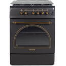 NobeLTek Cooking NLT 6604RNM/FE1 Aragaz Mixt, 60 cm, 4 arz., Negru Mat
