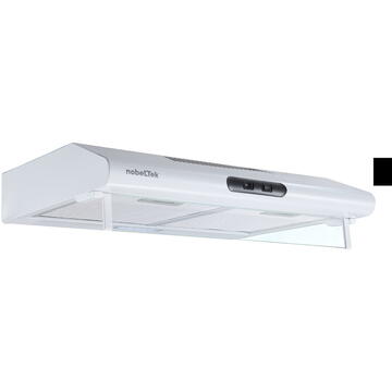 Hota NobeLTek NHO-CL60F15W - Hota de Bucatarie, 60 cm, 2 Filtre Aluminiu, Iluminare LED, Alb