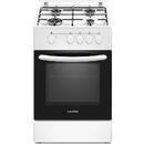 NobeLTek Cooking NLT 5551A/G1, Gaz, 4 arzatoare, Siguranta plita si cuptor, Echipat cu diuze GPL, Diuze GN de schimb, 50 cm, Alb