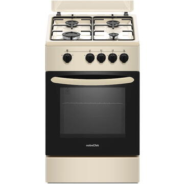 NobeLTek Cooking NLT 5551B/G1 Aragaz Gaz, 50 cm, 4 arzatoare, Bej