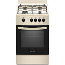 NobeLTek Cooking NLT 5551B/G1 Aragaz Gaz, 50 cm, 4 arzatoare, Bej