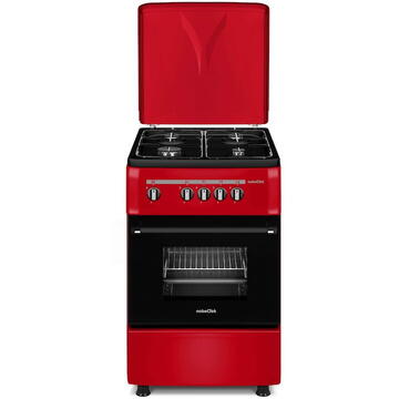 NobeLTek Cooking NLT 5551R/G1 Aragaz Gaz, 50 cm, 4 arzatoare, Rosu