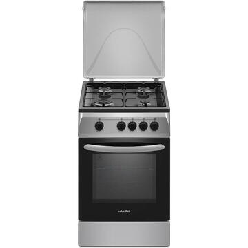 NobeLTek Cooking NLT 5551S/G1 Aragaz Gaz, 50 cm, 4 arzatoare, Silver