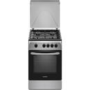 NobeLTek Cooking NLT 5551S/G1 Aragaz Gaz, 50 cm, 4 arzatoare, Silver