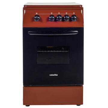 NobeLTek Cooking NLT 5601M/G1 Aragaz Gaz, 50 cm, 4 arzatoare, Maro