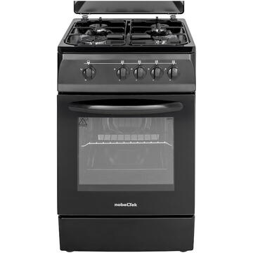 NobeLTek Cooking NLT 5601N/G1 Aragaz Gaz, 50 cm, 4 arzatoare, Negru