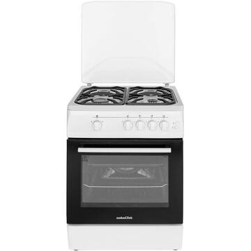 NobeLTek Cooking NLT 6603A/G1 Aragaz Gaz, 60 cm, 4 arzatoare, Alb