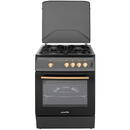 NobeLTek Cooking NLT 6603NM/FG1 Aragaz Gaz, 60 cm, 4 arz., Negru Mat